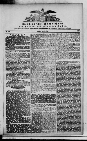 Berlinische Nachrichten von Staats- und gelehrten Sachen vom 07.07.1865