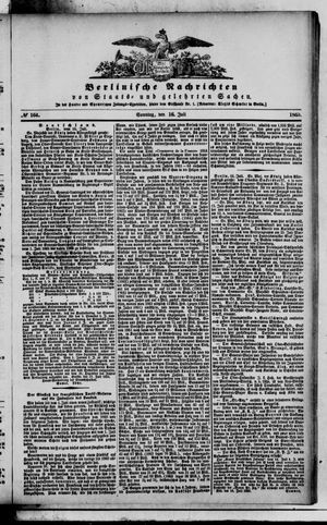Berlinische Nachrichten von Staats- und gelehrten Sachen on Jul 16, 1865
