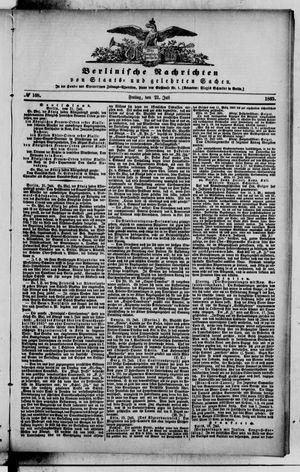 Berlinische Nachrichten von Staats- und gelehrten Sachen vom 21.07.1865