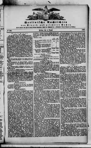 Berlinische Nachrichten von Staats- und gelehrten Sachen on Aug 4, 1865