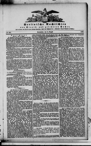 Berlinische Nachrichten von Staats- und gelehrten Sachen on Aug 5, 1865