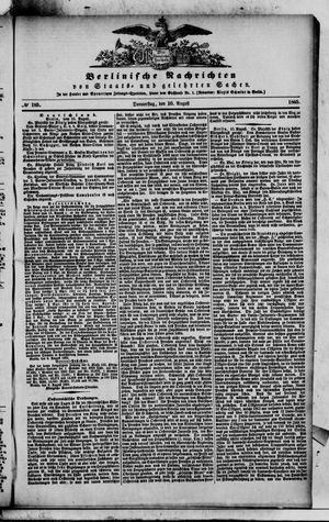 Berlinische Nachrichten von Staats- und gelehrten Sachen vom 10.08.1865