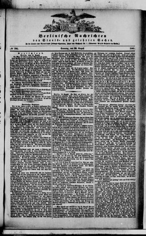 Berlinische Nachrichten von Staats- und gelehrten Sachen vom 20.08.1865