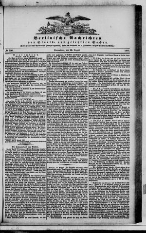 Berlinische Nachrichten von Staats- und gelehrten Sachen vom 26.08.1865