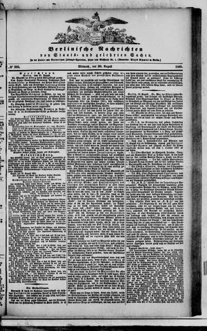 Berlinische Nachrichten von Staats- und gelehrten Sachen vom 30.08.1865