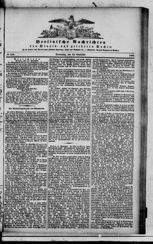 Berlinische Nachrichten von Staats- und gelehrten Sachen vom 14.09.1865