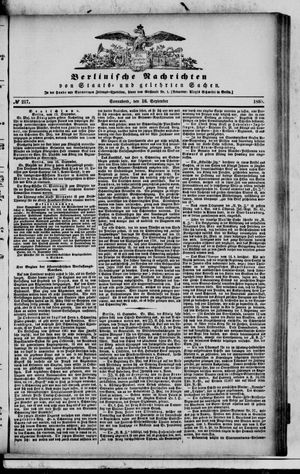 Berlinische Nachrichten von Staats- und gelehrten Sachen vom 16.09.1865