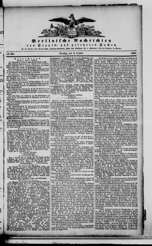 Berlinische Nachrichten von Staats- und gelehrten Sachen vom 03.10.1865