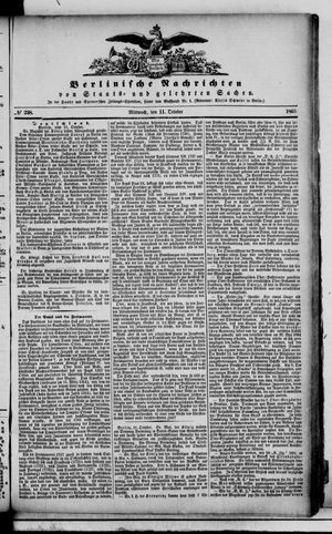 Berlinische Nachrichten von Staats- und gelehrten Sachen vom 11.10.1865