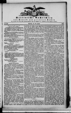 Berlinische Nachrichten von Staats- und gelehrten Sachen vom 18.10.1865