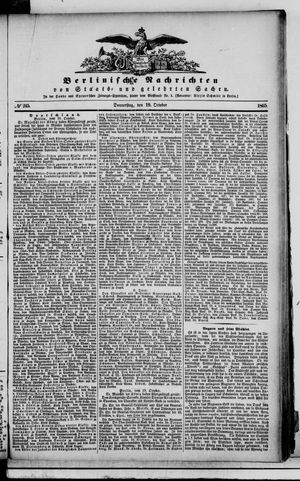 Berlinische Nachrichten von Staats- und gelehrten Sachen vom 19.10.1865