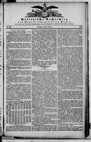 Berlinische Nachrichten von Staats- und gelehrten Sachen vom 24.10.1865