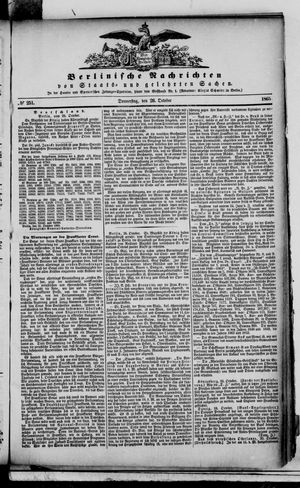 Berlinische Nachrichten von Staats- und gelehrten Sachen vom 26.10.1865