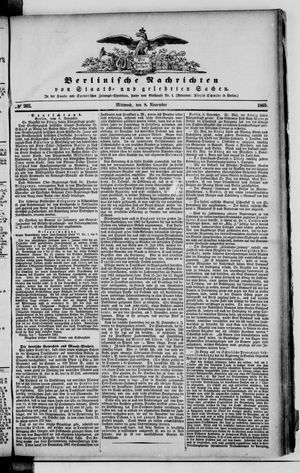 Berlinische Nachrichten von Staats- und gelehrten Sachen vom 08.11.1865