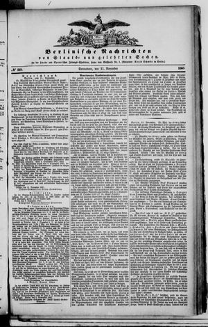 Berlinische Nachrichten von Staats- und gelehrten Sachen vom 11.11.1865