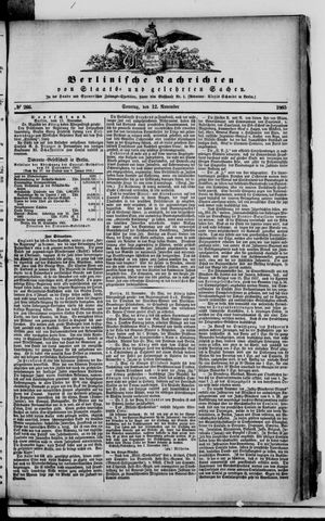 Berlinische Nachrichten von Staats- und gelehrten Sachen vom 12.11.1865