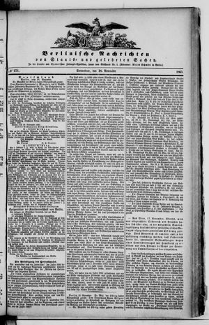 Berlinische Nachrichten von Staats- und gelehrten Sachen vom 18.11.1865
