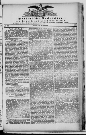 Berlinische Nachrichten von Staats- und gelehrten Sachen vom 28.11.1865