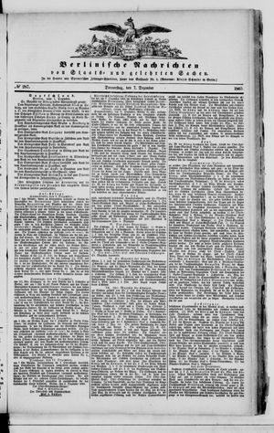 Berlinische Nachrichten von Staats- und gelehrten Sachen vom 07.12.1865