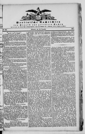 Berlinische Nachrichten von Staats- und gelehrten Sachen vom 13.12.1865