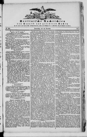 Berlinische Nachrichten von Staats- und gelehrten Sachen vom 14.12.1865