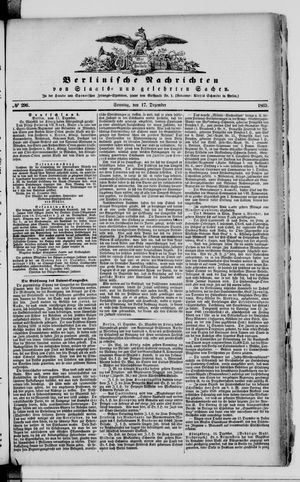 Berlinische Nachrichten von Staats- und gelehrten Sachen vom 17.12.1865