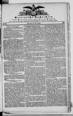 Berlinische Nachrichten von Staats- und gelehrten Sachen vom 28.12.1865