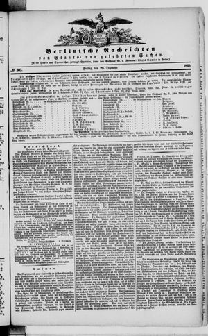 Berlinische Nachrichten von Staats- und gelehrten Sachen vom 29.12.1865