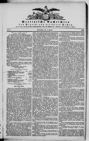 Berlinische Nachrichten von Staats- und gelehrten Sachen vom 04.01.1866