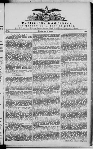 Berlinische Nachrichten von Staats- und gelehrten Sachen on Jan 9, 1866