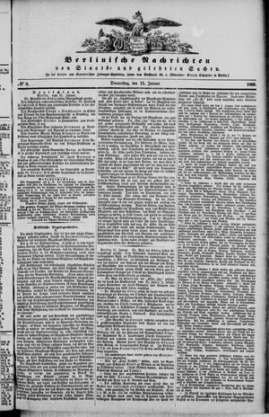 Berlinische Nachrichten von Staats- und gelehrten Sachen vom 11.01.1866