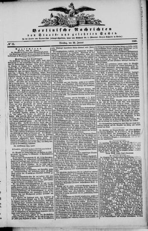 Berlinische Nachrichten von Staats- und gelehrten Sachen vom 16.01.1866