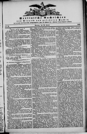 Berlinische Nachrichten von Staats- und gelehrten Sachen vom 28.01.1866