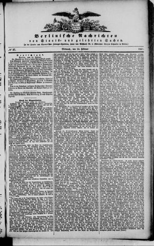 Berlinische Nachrichten von Staats- und gelehrten Sachen vom 14.02.1866