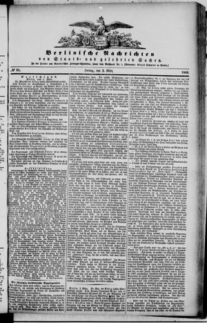 Berlinische Nachrichten von Staats- und gelehrten Sachen on Mar 2, 1866