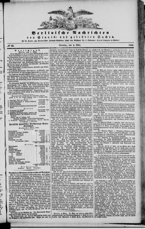 Berlinische Nachrichten von Staats- und gelehrten Sachen on Mar 4, 1866