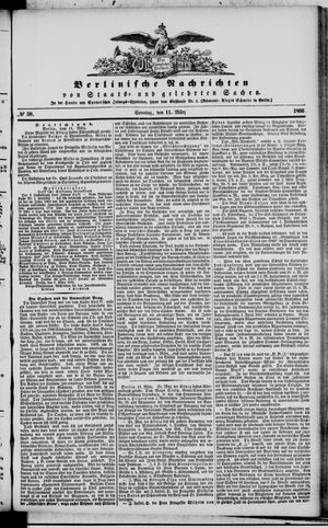 Berlinische Nachrichten von Staats- und gelehrten Sachen vom 11.03.1866