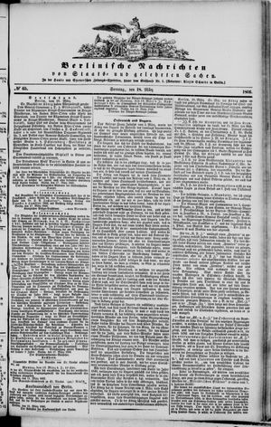 Berlinische Nachrichten von Staats- und gelehrten Sachen vom 18.03.1866