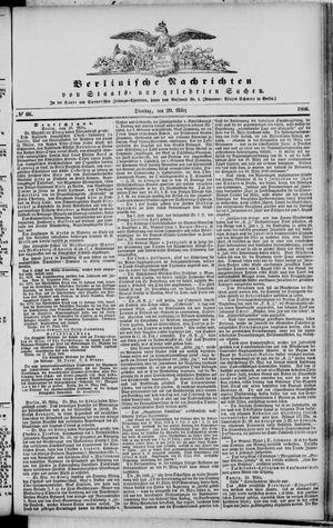 Berlinische Nachrichten von Staats- und gelehrten Sachen vom 20.03.1866