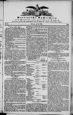 Berlinische Nachrichten von Staats- und gelehrten Sachen on Mar 25, 1866