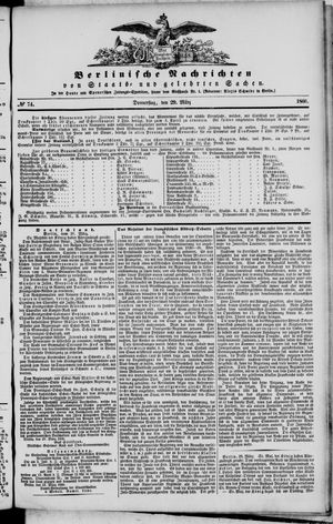 Berlinische Nachrichten von Staats- und gelehrten Sachen vom 29.03.1866
