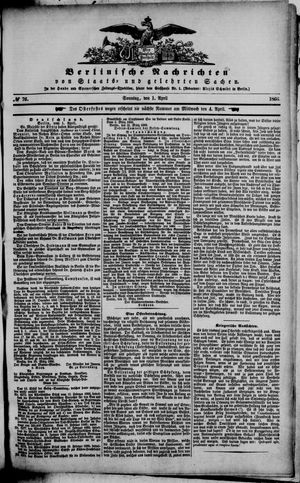 Berlinische Nachrichten von Staats- und gelehrten Sachen on Apr 1, 1866