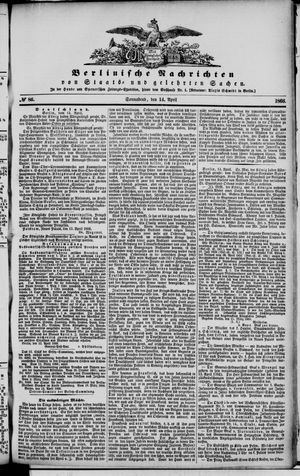 Berlinische Nachrichten von Staats- und gelehrten Sachen vom 14.04.1866
