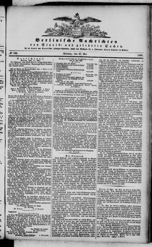 Berlinische Nachrichten von Staats- und gelehrten Sachen vom 27.05.1866