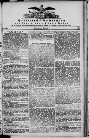 Berlinische Nachrichten von Staats- und gelehrten Sachen vom 13.06.1866