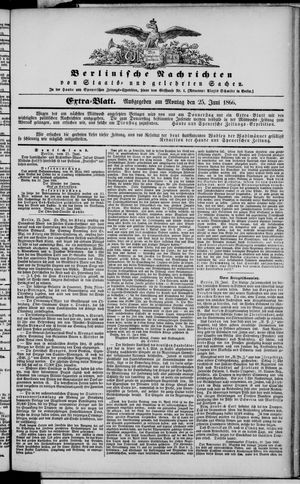 Berlinische Nachrichten von Staats- und gelehrten Sachen vom 25.06.1866