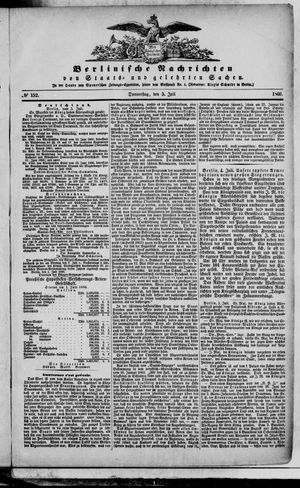 Berlinische Nachrichten von Staats- und gelehrten Sachen on Jul 5, 1866