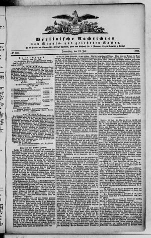 Berlinische Nachrichten von Staats- und gelehrten Sachen on Jul 12, 1866