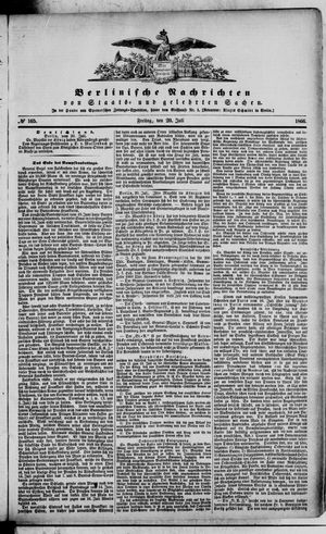 Berlinische Nachrichten von Staats- und gelehrten Sachen on Jul 20, 1866