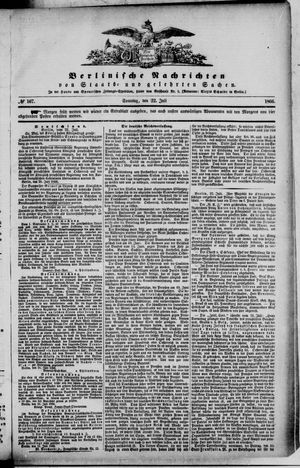 Berlinische Nachrichten von Staats- und gelehrten Sachen vom 22.07.1866